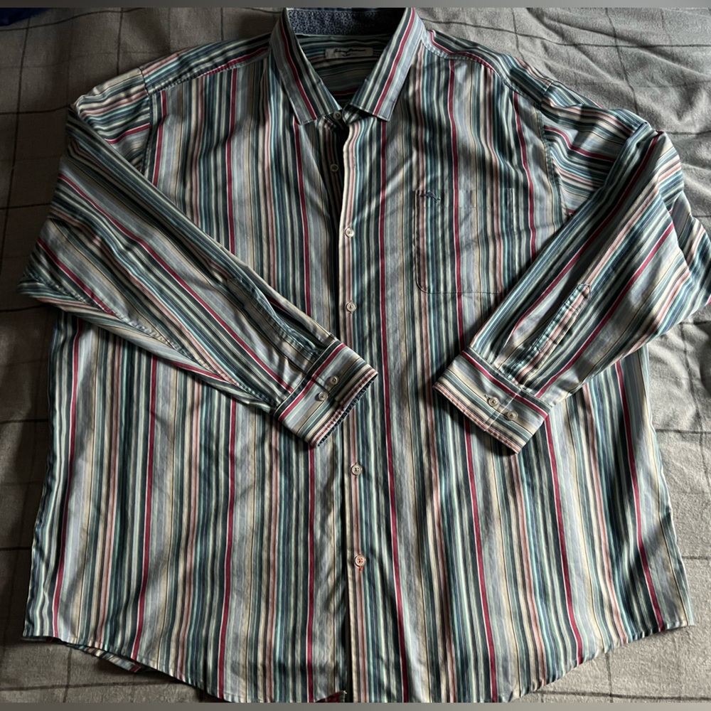 Tommy Bahama men’s Big and tall XXXL Multicolor Striped cotton Shirt